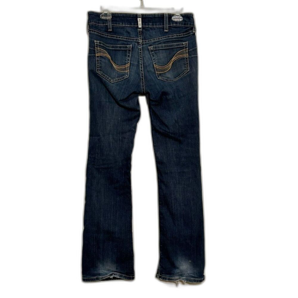 Ariat REAL Mid Rise Bootcut Jeans Dark Wash Contrast Stitch Western Womens 29R